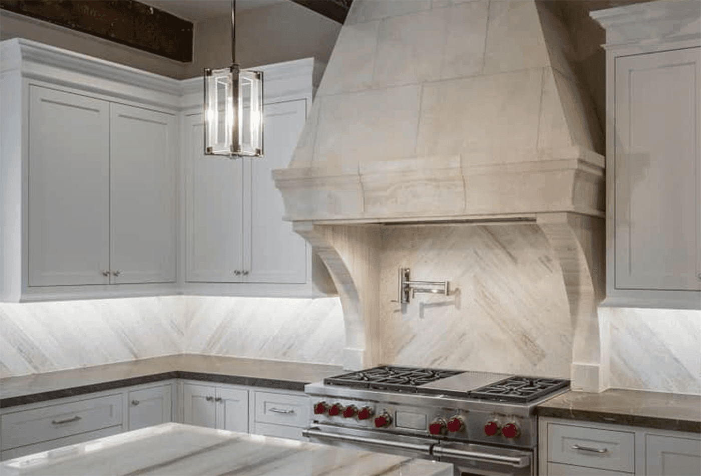 Custom Stone Range Hood 2